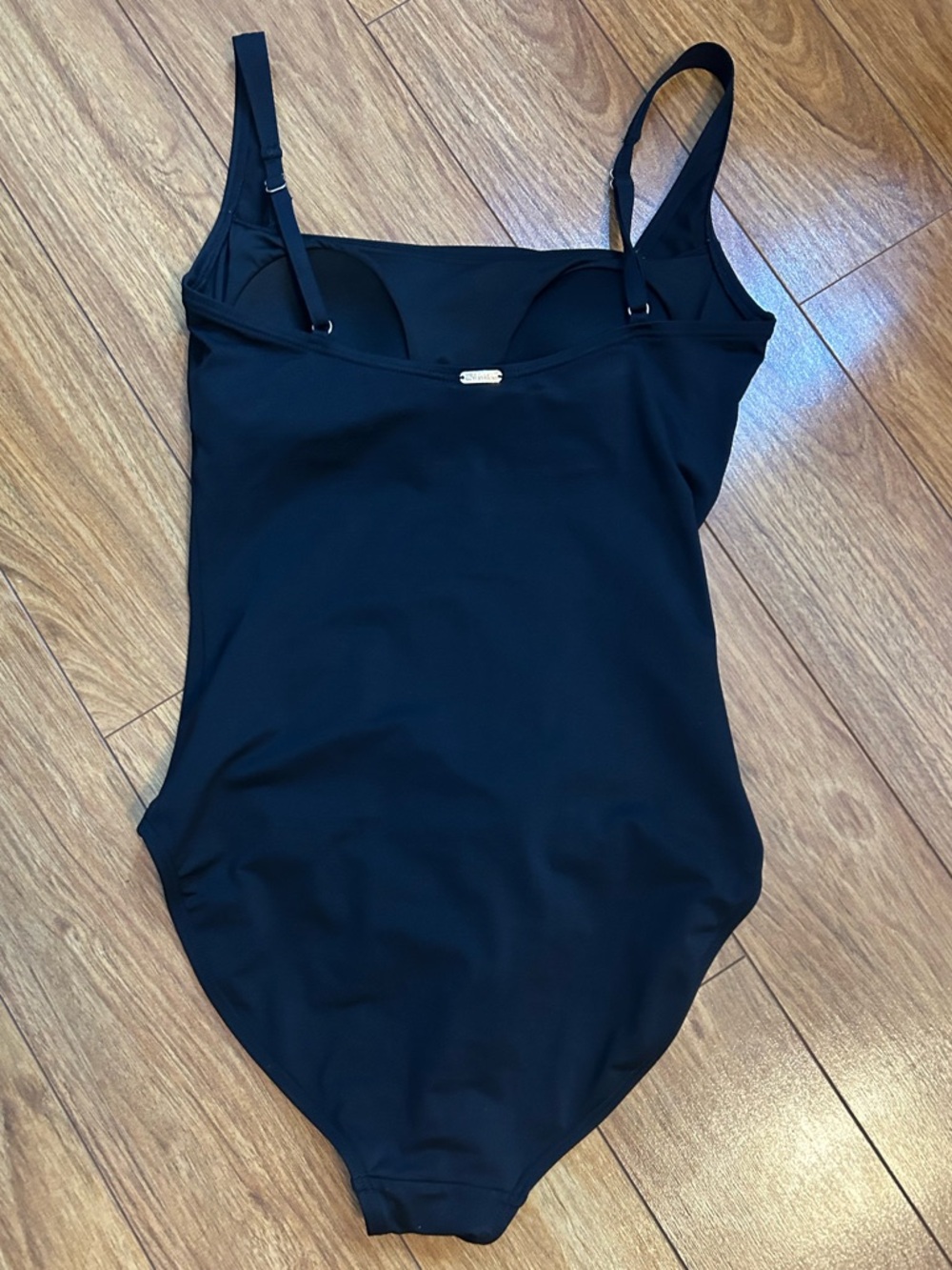 Calvin Klein Black Ruched One-Piece Swimsuit Size 10 - Picture 2 of 3